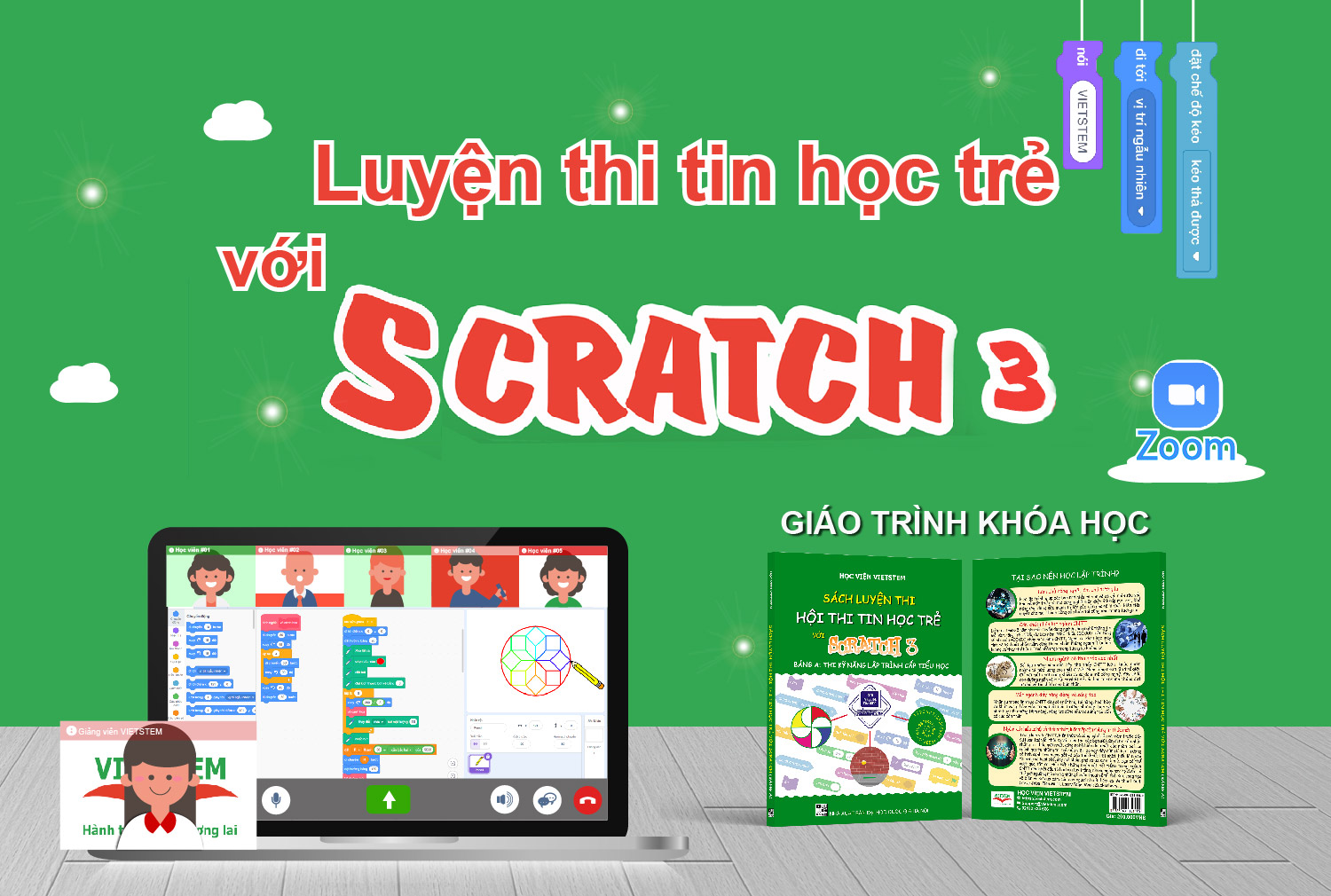 Luyện thi Tin học trẻ với Scratch trực tuyến cùng giảng viên