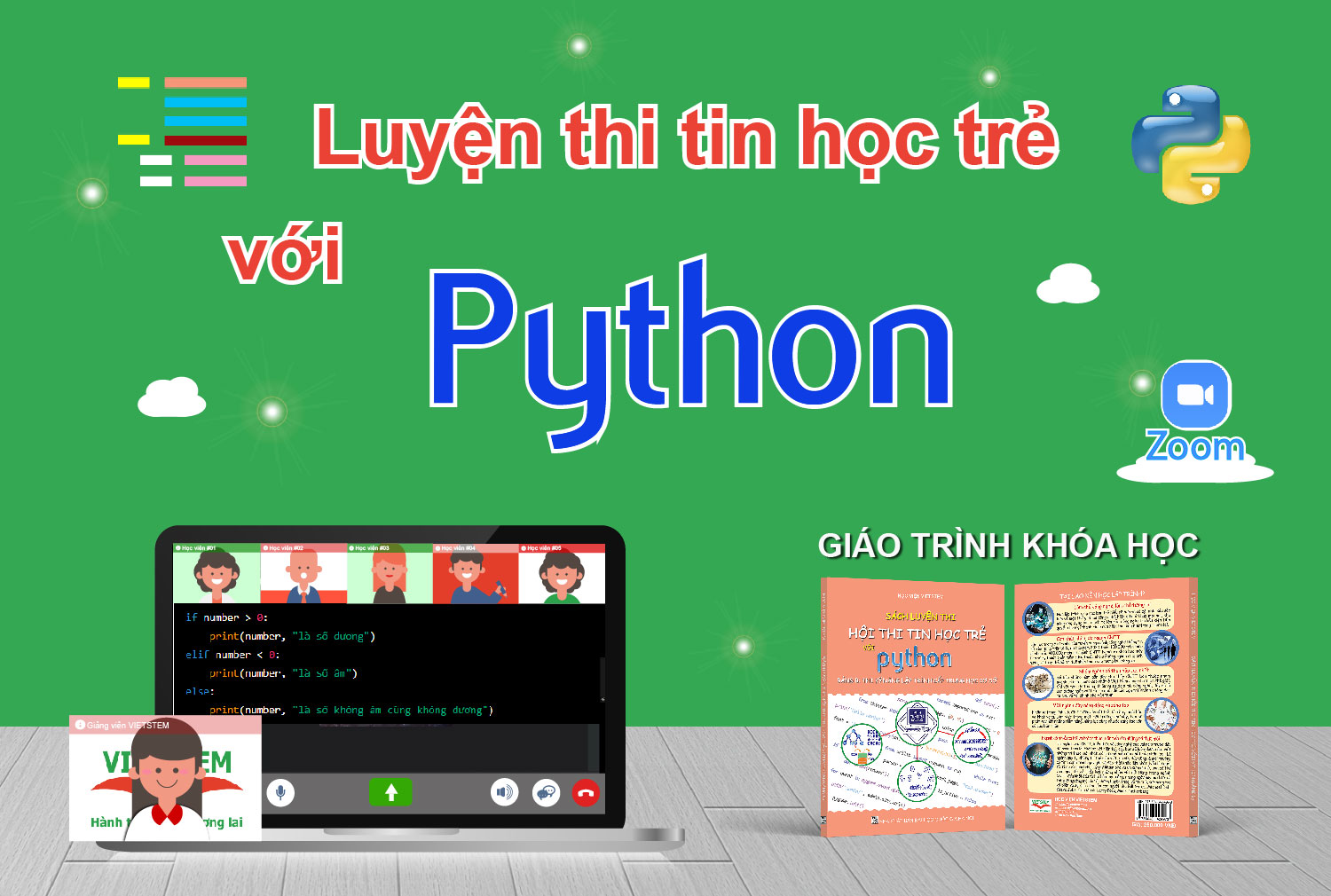 Luyện thi Tin học trẻ Python trực tuyến với giảng viên