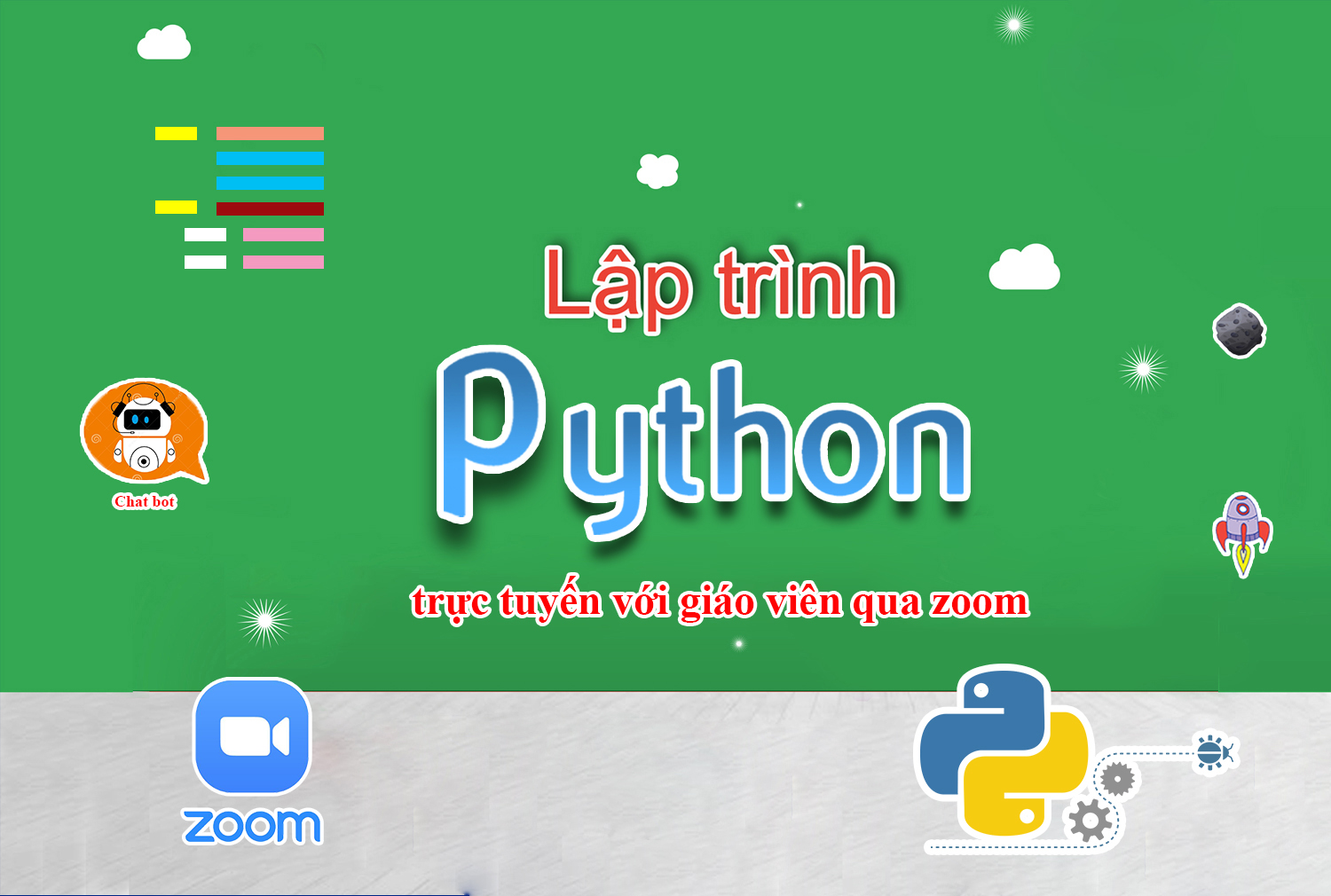Lập trình Python trực tuyến với giáo viên (Lớp zoom)