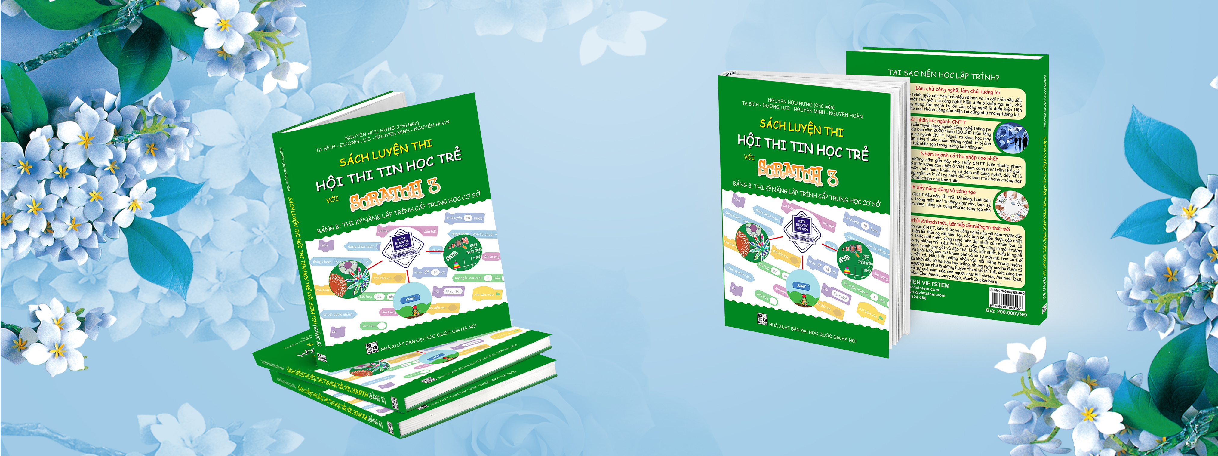 <h2 style="text-align:justify">Hội thi Tin học trẻ v&agrave; ng&ocirc;n ngữ lập tr&igrave;nh Scratch</h2>

<p style="text-align:justify">&nbsp;&nbsp;&nbsp;&nbsp;&nbsp; Hội thi Tin học trẻ do Trung ương Đo&agrave;n TNCS Hồ Ch&iacute; Minh chủ tr&igrave;, phối hợp với Bộ Khoa học v&agrave; C&ocirc;ng nghệ, Bộ Th&ocirc;ng tin v&agrave; Truyền th&ocirc;ng, Bộ Gi&aacute;o dục v&agrave; Đ&agrave;o tạo, Đ&agrave;i Truyền h&igrave;nh Việt Nam v&agrave; Hội Tin học Việt Nam phối hợp tổ chức từ năm 1995. Đ&acirc;y l&agrave; cuộc thi l&acirc;u đời v&agrave; uy t&iacute;n nhất về tin học cho học sinh phổ th&ocirc;ng, mỗi năm c&oacute; h&agrave;ng chục ngh&igrave;n học sinh tr&ecirc;n cả nước tham gia, l&agrave; s&acirc;n chơi gi&uacute;p ph&aacute;t hiện v&agrave; bồi dưỡng những t&agrave;i năng trẻ về c&ocirc;ng nghệ th&ocirc;ng tin cho đất nước trong suốt 25 năm qua.<br />
&nbsp;&nbsp;&nbsp;&nbsp;&nbsp; Th&aacute;ng 12 năm 2018, Bộ Gi&aacute;o dục v&agrave; Đ&agrave;o tạo đ&atilde; ch&iacute;nh thức ban h&agrave;nh chương tr&igrave;nh gi&aacute;o dục phổ th&ocirc;ng m&ocirc;n tin học mới, lập tr&igrave;nh k&eacute;o thả Scratch được định hướng sử dụng cho cấp tiểu học v&agrave; trung học cơ sở. Scratch hiện l&agrave; ng&ocirc;n ngữ lập tr&igrave;nh phổ biến nhất tr&ecirc;n thế giới d&agrave;nh cho học sinh được ph&aacute;t triển bởi MIT Media Lab với nhiều ưu điểm như dễ học, dễ sử dụng, k&eacute;o thả c&aacute;c khối lệnh trực quan sinh động, c&oacute; t&iacute;nh li&ecirc;n th&ocirc;ng với c&aacute;c ng&ocirc;n ngữ bậc cao, đ&acirc;y cũng l&agrave; l&yacute; do trong những năm qua Scratch được đưa v&agrave;o c&aacute;c đề thi Hội thi Tin học trẻ nhằm từng bước thay thế những ng&ocirc;n ngữ lập tr&igrave;nh trước kia như Pascal hay MSWlogo.</p>

<h2 style="text-align:justify">Mục đ&iacute;ch của cuốn s&aacute;ch</h2>

<p style="text-align:justify">&nbsp;&nbsp;&nbsp;&nbsp;&nbsp; Cung cấp tới c&aacute;c thầy c&ocirc; v&agrave; c&aacute;c bạn học sinh t&agrave;i liệu hướng dẫn &ocirc;n luyện &ldquo;Hội thi Tin học trẻ&rdquo; (tập trung v&agrave;o Bảng B: Thi kỹ năng lập tr&igrave;nh cấp Trung học cơ sở).</p>

<h2 style="text-align:justify">Nội dung cuốn s&aacute;ch</h2>

<p style="text-align:justify">&nbsp;&nbsp;&nbsp;&nbsp;&nbsp; Cuốn s&aacute;ch gồm 04 chương:<br />
&nbsp;&nbsp;&nbsp;&nbsp;&nbsp; Chương 1: Giới thiệu th&ocirc;ng tin về &ldquo;Hội thi Tin học trẻ&rdquo;.<br />
&nbsp;&nbsp;&nbsp;&nbsp;&nbsp; Chương 2: Cung cấp c&aacute;c dạng b&agrave;i thường gặp trong c&aacute;c đề thi, mỗi dạng b&agrave;i đều c&oacute; hướng dẫn chi tiết một số b&agrave;i mẫu, kh&aacute;i qu&aacute;t c&aacute;ch giải v&agrave; thư viện b&agrave;i tập gi&uacute;p học sinh tự &ocirc;n luyện cho từng dạng c&acirc;u hỏi.<br />
&nbsp;&nbsp;&nbsp;&nbsp;&nbsp; Chương 3: Hướng dẫn giải một số đề thi ch&iacute;nh thức của Hội thi Tin học trẻ cấp Quốc gia v&agrave; một số cuộc thi cấp tỉnh, th&agrave;nh phố ti&ecirc;u biểu năm 2019 v&agrave; 2020.<br />
&nbsp;&nbsp;&nbsp;&nbsp;&nbsp; Chương 4: Cung cấp thư viện đề thi chọn lọc qua c&aacute;c năm gi&uacute;p học sinh thực h&agrave;nh tự &ocirc;n luyện n&acirc;ng cao kỹ năng giải đề.<br />
&nbsp;&nbsp;&nbsp;&nbsp;&nbsp; Phụ lục: Giới thiệu một số cuộc thi v&agrave; b&agrave;i thi quốc tế d&agrave;nh cho học sinh trung học cơ sở; cộng đồng lập tr&igrave;nh Scratch v&agrave; kho m&atilde; nguồn mở tr&ecirc;n to&agrave;n thế giới.<br />
&nbsp;</p>

<h2 style="text-align:justify">Y&ecirc;u cầu kiến thức khi sử dụng s&aacute;ch</h2>

<p style="text-align:justify">&nbsp;&nbsp;&nbsp;&nbsp;&nbsp; Để sử dụng s&aacute;ch hiệu quả, người học cần c&oacute; kiến thức cơ bản về lập tr&igrave;nh v&agrave; ng&ocirc;n ngữ lập tr&igrave;nh Scratch. T&igrave;m hiểu th&ecirc;m trong cuốn &ldquo;Lập tr&igrave;nh với Scratch 3&rdquo; (Nguyễn Hữu Hưng (Chủ bi&ecirc;n), NXB Đại học Quốc gia H&agrave; Nội).</p>

<h2 style="text-align:justify">Đối tượng sử dụng s&aacute;ch</h2>

<p style="text-align:justify">&nbsp;&nbsp;&nbsp;&nbsp;&nbsp; Học sinh muốn n&acirc;ng cao về lập tr&igrave;nh Scratch.<br />
&nbsp;&nbsp;&nbsp;&nbsp;&nbsp; Học sinh cũng như gi&aacute;o vi&ecirc;n hướng dẫn &ocirc;n luyện &ldquo;Hội thi Tin học trẻ to&agrave;n quốc - Bảng B: Thi kỹ năng lập tr&igrave;nh cấp Trung học cơ sở&rdquo;.</p>

<h2 style="text-align:justify">Lời cảm ơn</h2>

<p style="text-align:justify">&nbsp;&nbsp;&nbsp;&nbsp;&nbsp; Ch&uacute;ng t&ocirc;i xin ch&acirc;n th&agrave;nh cảm ơn cộng đồng gi&aacute;o vi&ecirc;n tin học, c&aacute;c bạn học sinh đ&atilde; lu&ocirc;n ủng hộ VIETSTEM v&agrave; đội ngũ t&aacute;c giả. Những phản hồi t&iacute;ch cực trong thời gian qua l&agrave; động lực để ch&uacute;ng t&ocirc;i tiếp tục h&agrave;nh tr&igrave;nh tạo ra những sản phẩm ng&agrave;y một s&aacute;ng tạo v&agrave; chất lượng, gi&uacute;p phổ biến lập tr&igrave;nh cũng như phổ biến gi&aacute;o dục STEM đến mọi học sinh Việt Nam, g&oacute;p phần tạo n&ecirc;n một thế hệ trẻ y&ecirc;u c&ocirc;ng nghệ.<br />
&nbsp;&nbsp;&nbsp;&nbsp;&nbsp; Để c&oacute; th&ecirc;m th&ocirc;ng tin v&agrave; t&agrave;i liệu hỗ trợ, c&aacute;c bạn c&oacute; thể truy cập v&agrave;o mục trợ gi&uacute;p v&agrave; tải t&agrave;i liệu tr&ecirc;n website: https://vietstem.com/.</p>

<h2>Tr&iacute;ch dẫn một số trang s&aacute;ch</h2>

<div style="text-align:center"><img alt="Sách luyện thi tin học trẻ bảng B1 cấp THCS" src="https://i.imgur.com/ISjOP2e.jpg" style="width:90%" /></div>

<h2>&nbsp;</h2>

<div style="text-align:center"><img alt="Mục lục sách luyện thi tin học trẻ với Scratch 3.0 bảng B1 cấp THCS " src="https://i.imgur.com/BnTr2fF.jpg" style="width:45%" /><img alt="" src="https://i.imgur.com/0wpVW2X.jpg" style="width:45%" /></div>
